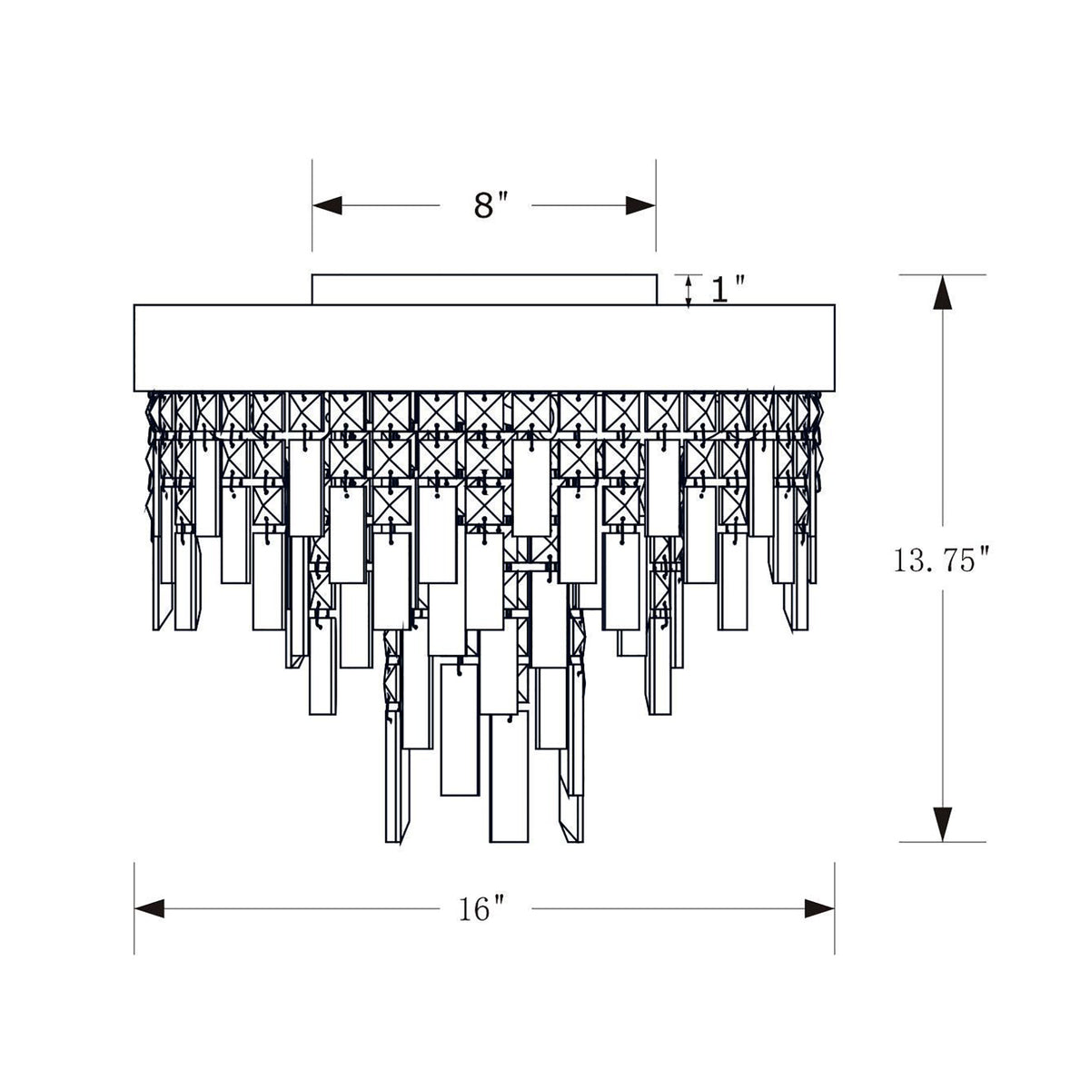 Winfield 16'' Flush Mount dimensions