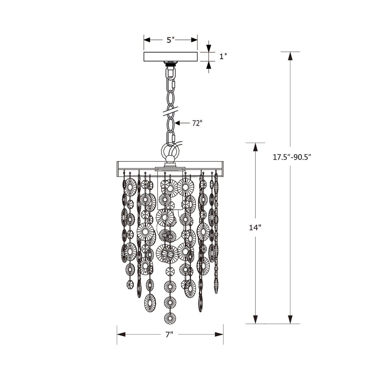 Winham 7'' Pendant dimensions