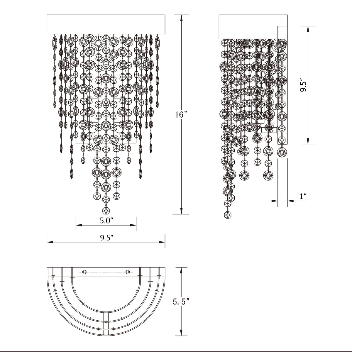 Winham 9.5'' Sconce dimensions