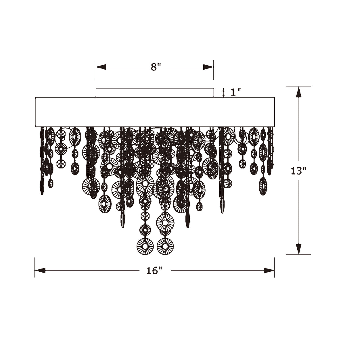 Winham 16'' Flush Mount dimensions