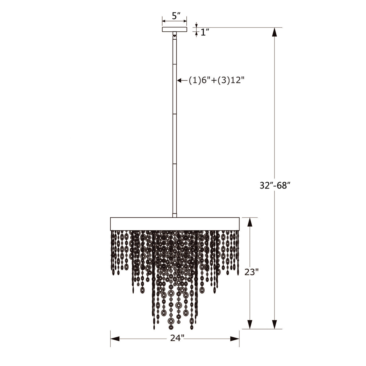 Winham 24'' Chandelier dimensions
