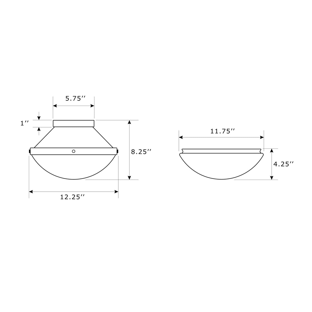 Xander 12.25'' Flush Mount dimensions