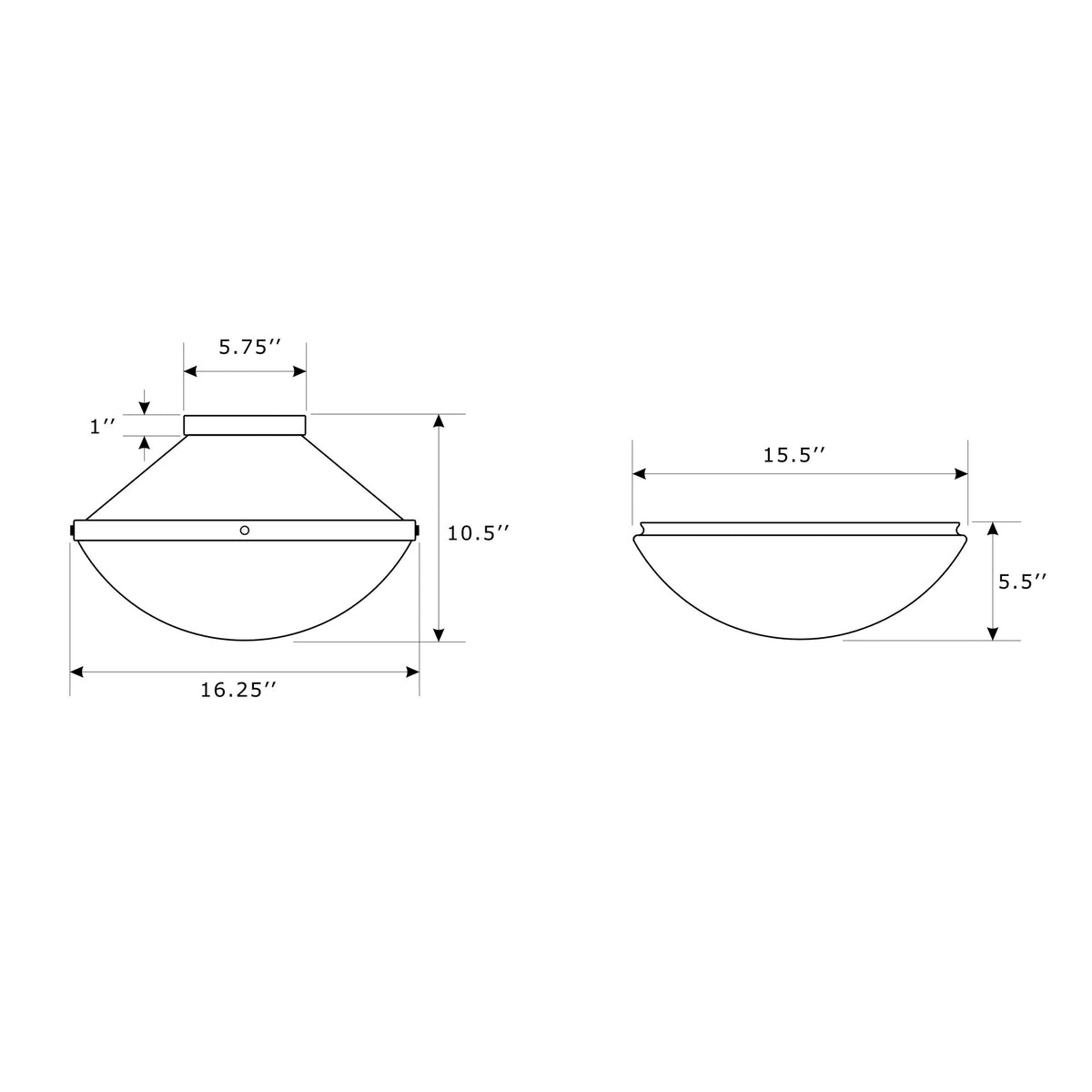 Xander 16.25'' Flush Mount dimensions