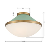 Xander 16.25'' Flush Mount - Dimensions Diagram (XAN-8002-VG-GR)