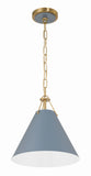 Xavier 12'' Pendant in Vibrant Gold - Front View (XAV-B8301-VG-BL)