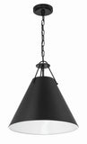 Xavier 16'' Pendant in Matte Black - Front View (XAV-B8305-MK)