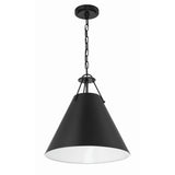 Xavier 16'' Pendant in Matte Black - Front View (XAV-B8305-MK)