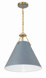 Xavier 16'' Pendant in Vibrant Gold - Front View (XAV-B8305-VG-BL)