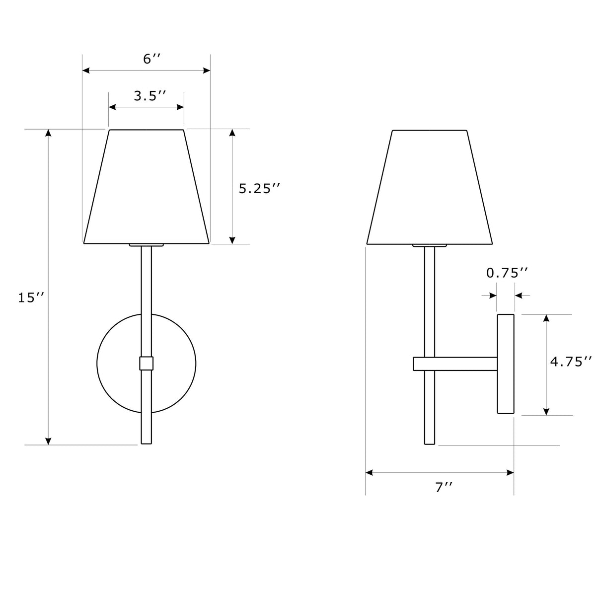 Xavier 6'' Sconce dimensions