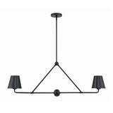 Xavier 42'' Linear Chandelier in Matte Black - Front View (XAV-B9302-MK)