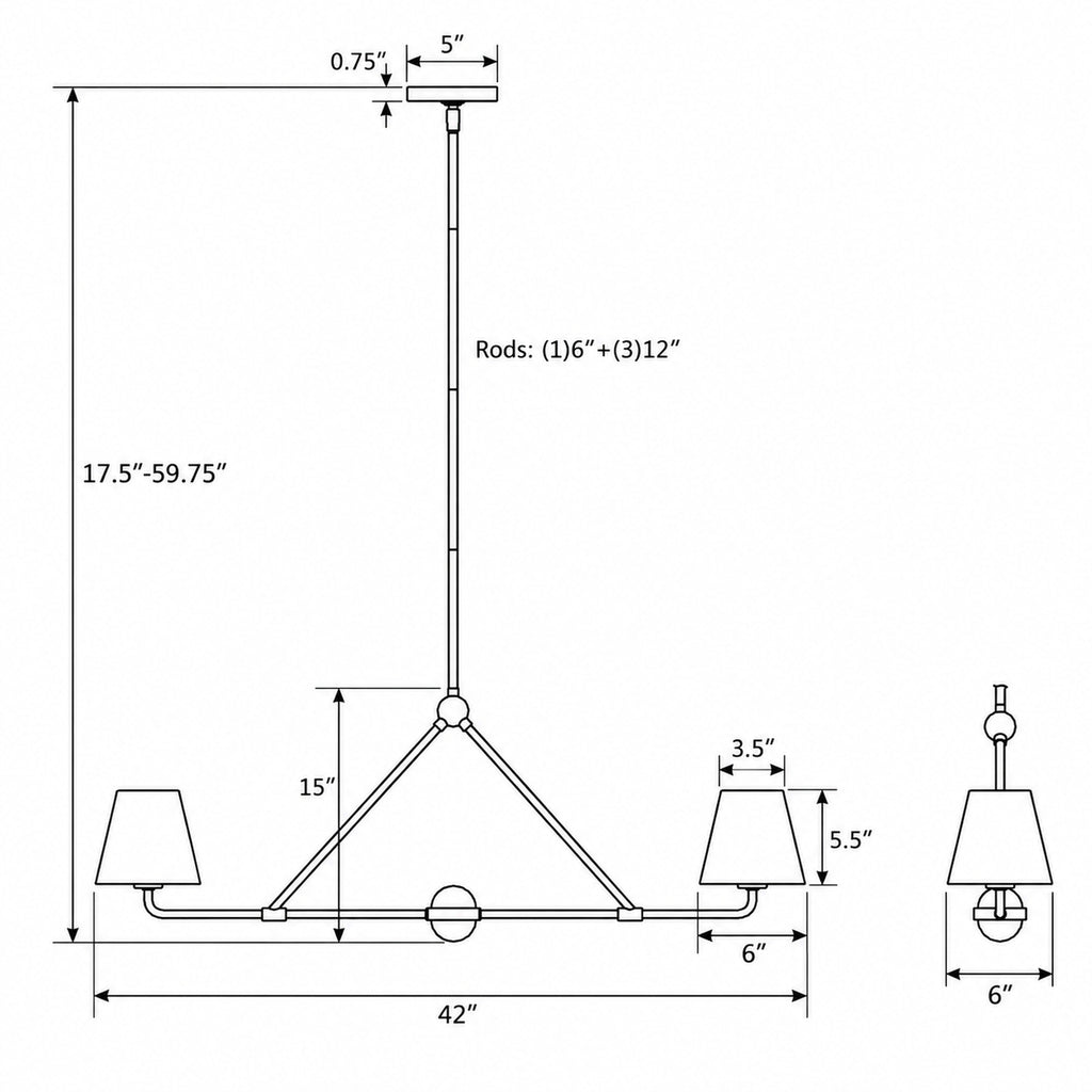 Xavier 42'' Linear Chandelier | Crystorama Lighting