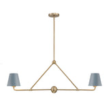 Xavier 42'' Linear Chandelier in Vibrant Gold - Front View (XAV-B9302-VG-BL)