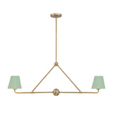 Xavier 42'' Linear Chandelier in Vibrant Gold - Front View (XAV-B9302-VG-GR)