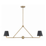 Xavier 42'' Linear Chandelier in Vibrant Gold - Front View (XAV-B9302-VG)