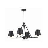Xavier 31.75'' Chandelier in Matte Black - Front View (XAV-B9304-MK)