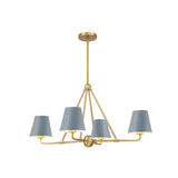 Xavier 31.75'' Chandelier in Vibrant Gold - Front View (XAV-B9304-VG-BL)