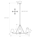 Xavier 31.75'' Chandelier - Dimensions Diagram (XAV-B9304-VG-BL)