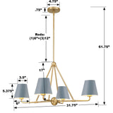 Xavier 31.75'' Chandelier - Dimensions Diagram (XAV-B9304-VG-BL)
