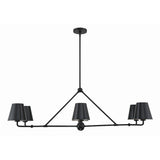 Xavier 46'' Linear Chandelier in Matte Black - Front View (XAV-B9306-MK)