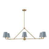 Xavier 46'' Linear Chandelier in Vibrant Gold - Front View (XAV-B9306-VG-BL)