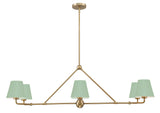 Xavier 46'' Linear Chandelier in Vibrant Gold - Front View (XAV-B9306-VG-GR)