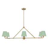 Xavier 46'' Linear Chandelier in Vibrant Gold - Front View (XAV-B9306-VG-GR)