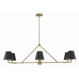 Xavier 46'' Linear Chandelier in Vibrant Gold - Front View (XAV-B9306-VG)