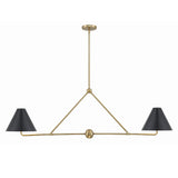 Xavier 54'' Linear Chandelier in Vibrant Gold - Front View (XAV-B9307-VG)