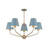 Xavier 28'' Chandelier in Vibrant Gold - Front View (XAV-B9315-VG-BL)