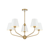 Xavier 28'' Chandelier in Vibrant Gold - Front View (XAV-B9315-VG-WH)