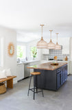 Zanzibar 14'' Pendant in Soft Gold - Lifestyle View (ZAN-9003-SG)