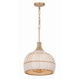 Zanzibar 14'' Pendant in Soft Gold - Front View (ZAN-9003-SG)