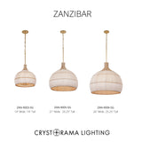 Zanzibar 14'' Pendant in Soft Gold - Collection View (ZAN-9003-SG)